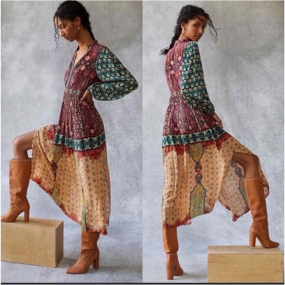 Bhanuni by Jyoti Ronika Patterned Maxi Dress Size 12 Petite - Picture 4 of 15